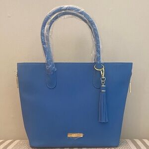 NEW! JOY & IMAN Fashionably Functional Pop Tote cornflower blue satchel preppy